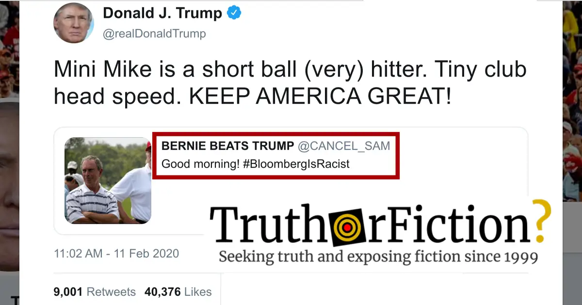 Does One of President Trump’s Retweets Display ‘BERNIE BEATS TRUMP’?