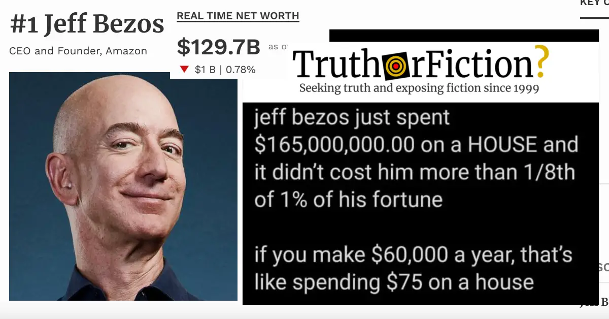 Jeff Bezos Bought a $165M House, the Equivalent of a $75 House if You Make $60,000 a Year?