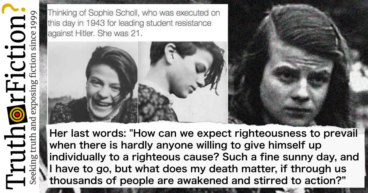 Sophie Scholl’s Last Words