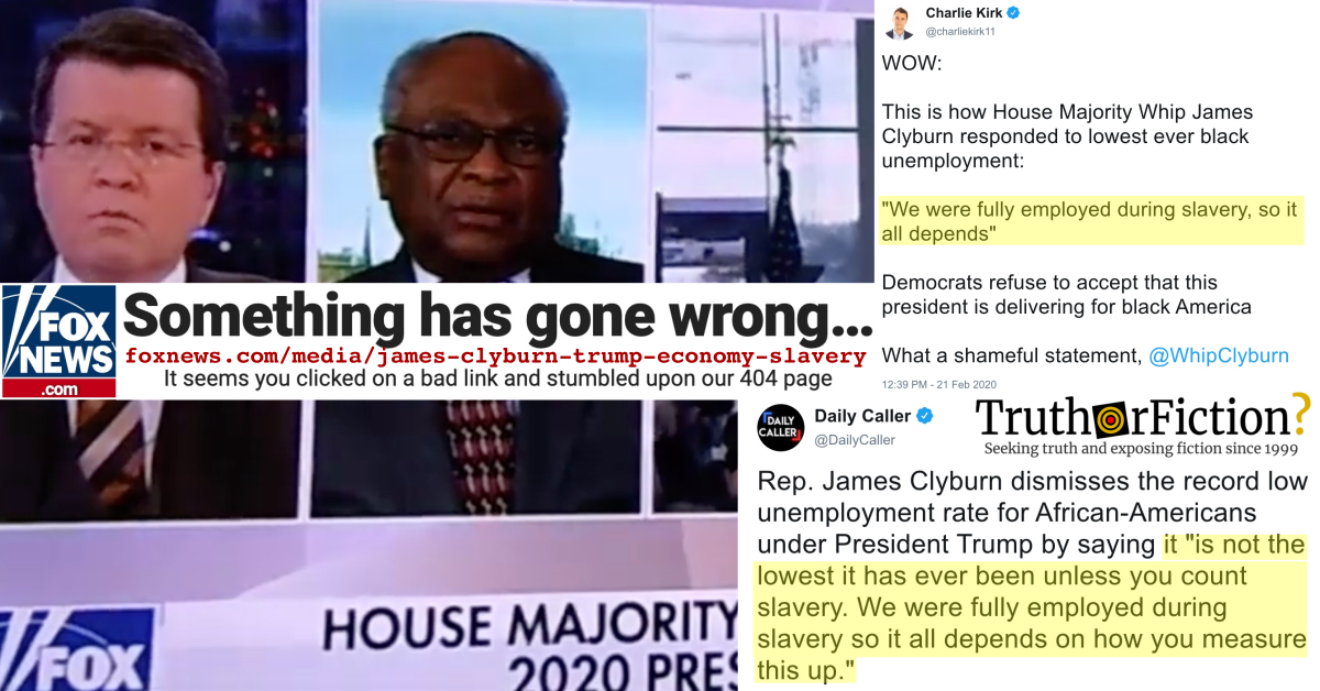 Rep. James Clyburn: Black People Were ‘Fully Employed During Slavery’ Controversy
