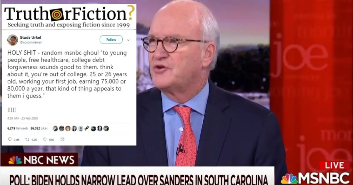 Did an MSNBC Commentator Say that Recent College Graduates Make ‘$75,000 a Year’?