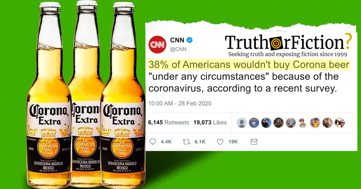 Would 38 Percent of Americans Not Buy Corona Beer over Coronavirus Fears?