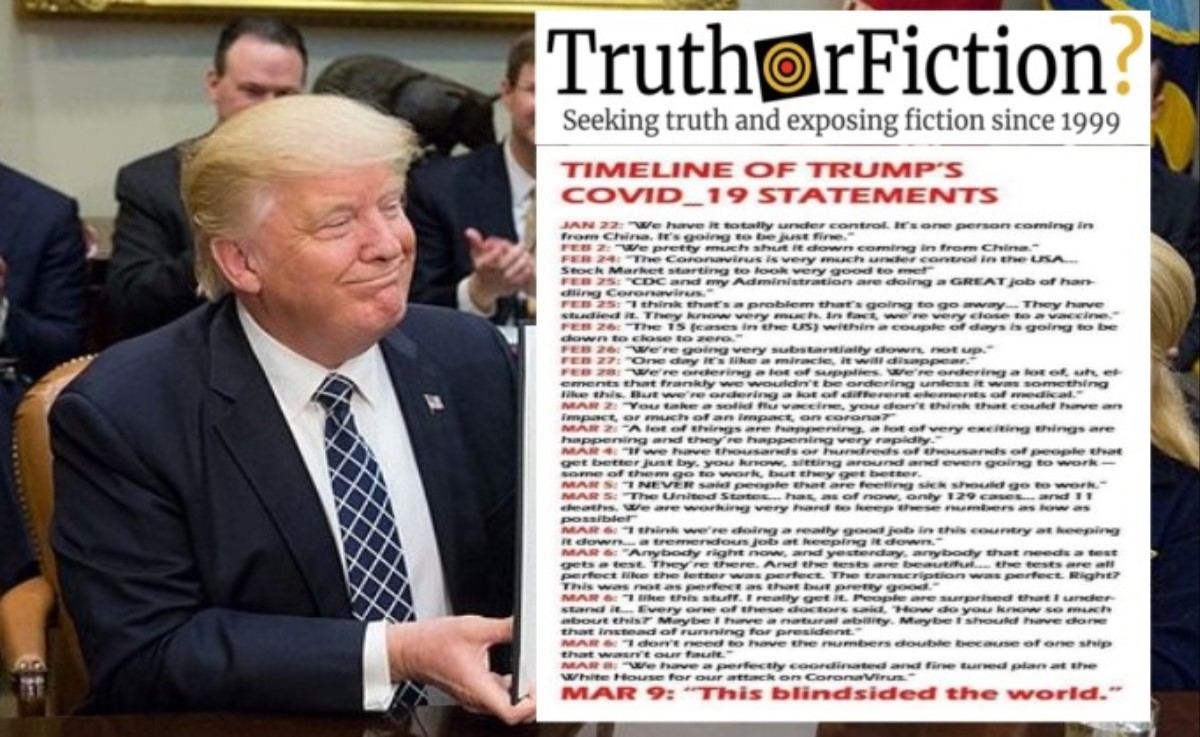 ‘Timeline of Trump’s COVID-19 Statements’ Meme