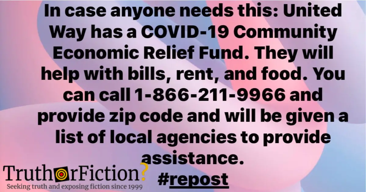 Is the United Way’s COVID-19 Helpline Accessible at 866-211-9966?