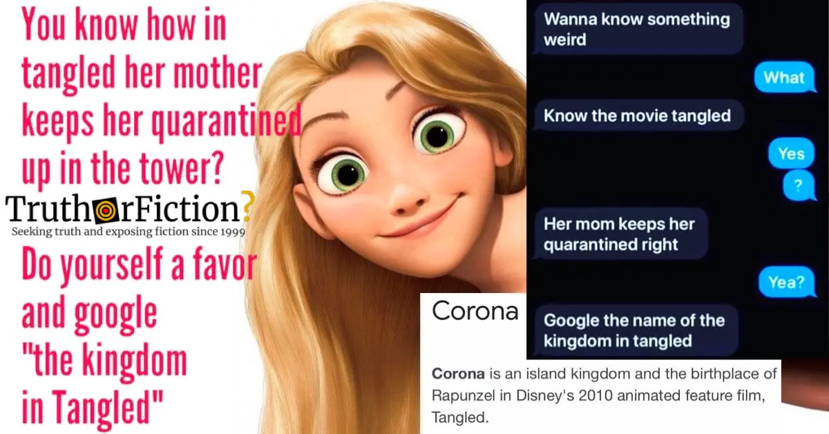 Rapunzel Was Quarantined in ‘Tangled,’ Google the Name of Her Kingdom?