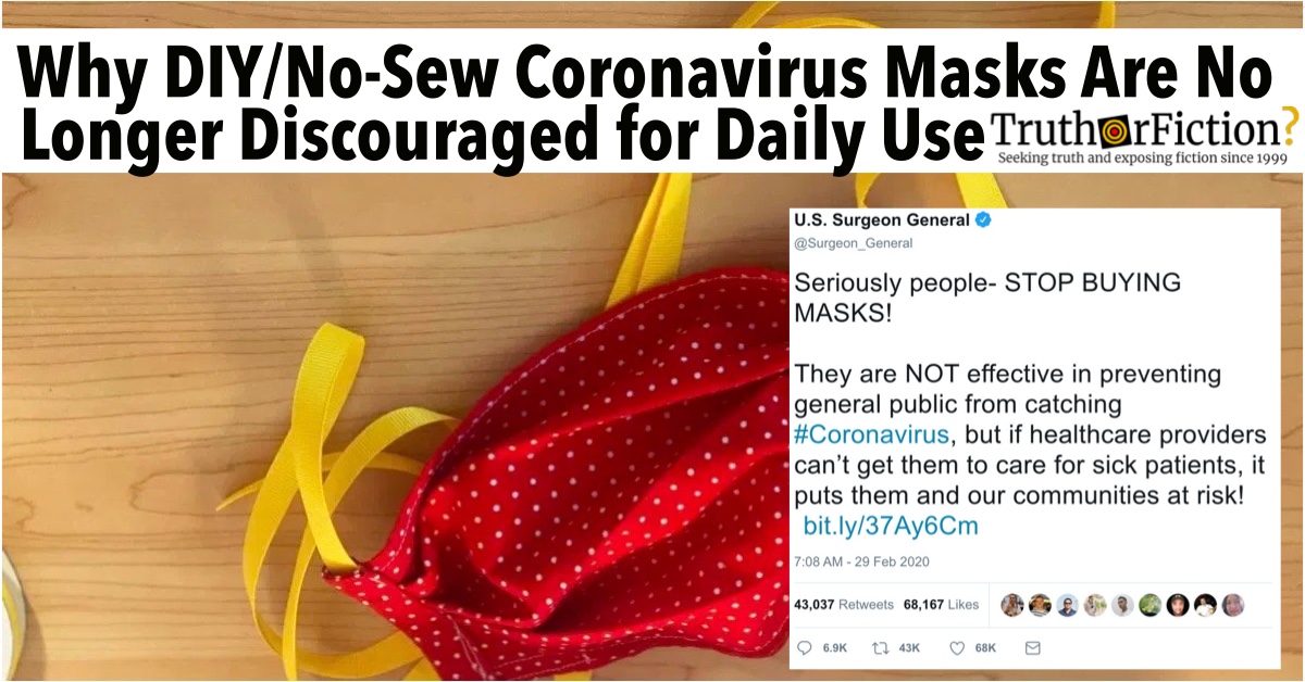 Should You Make a No-Sew Coronavirus Mask During the COVID-19 Pandemic?