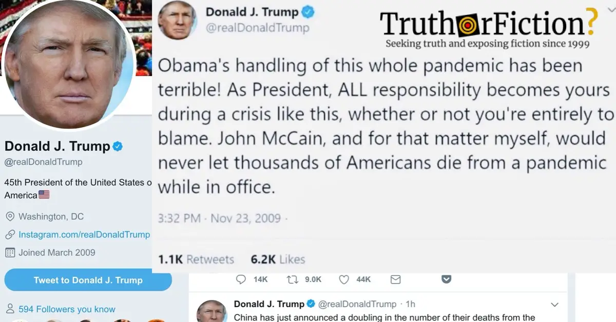 Did Donald Trump Criticize ‘Obama’s Handling of This Pandemic’ in November 2009?