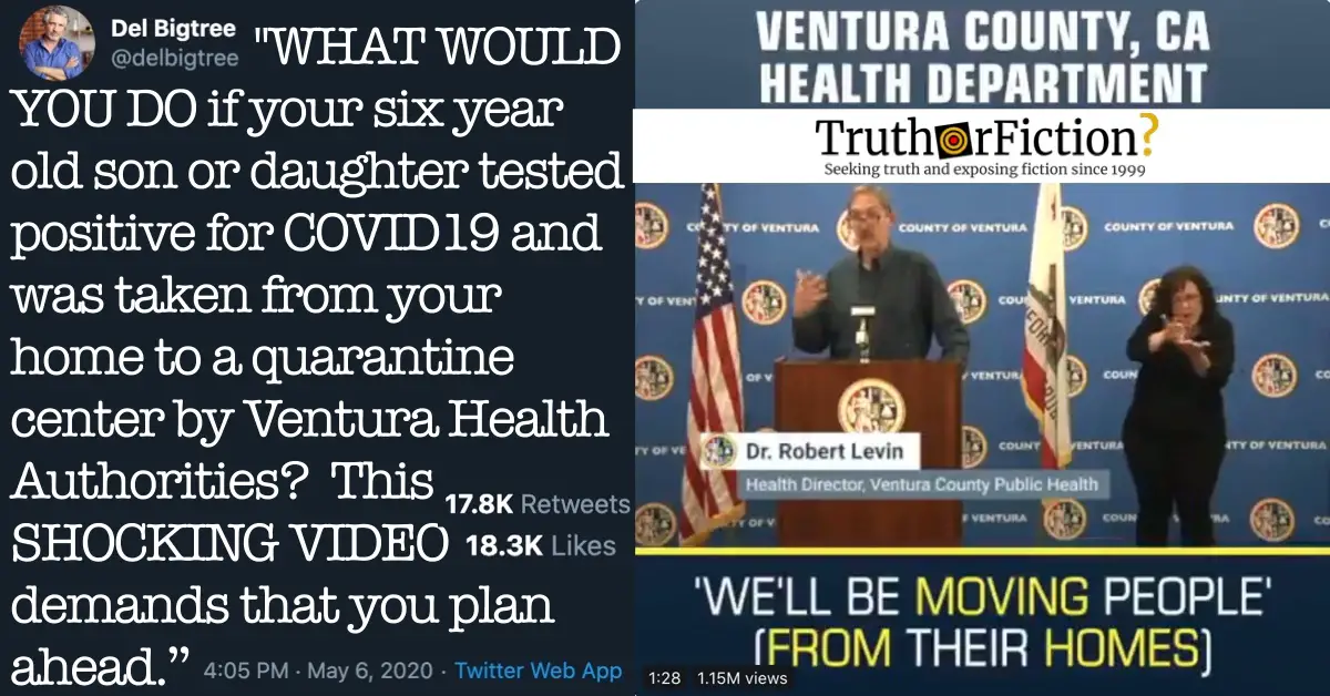 Is Ventura County COVID-19 Testing and Removing Children from Homes?