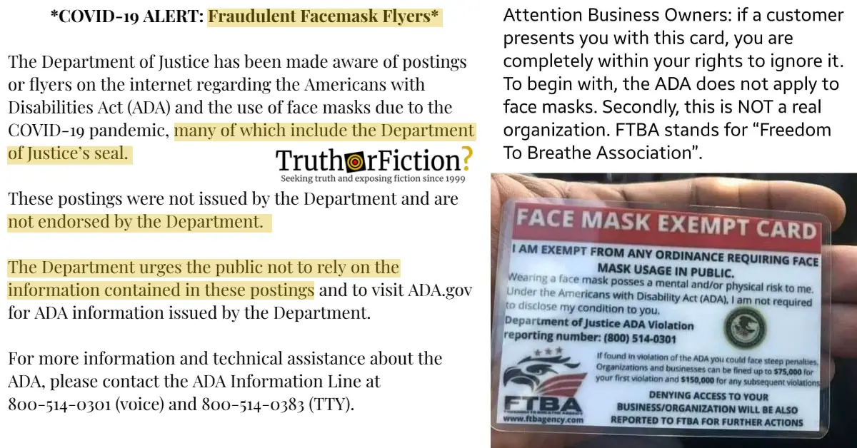 COVID 19 HIPAA Face Mask Exemption Passes Truth Or Fiction 