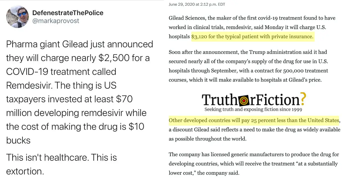 ‘Hydroxychloroquine 60¢ a Pill, Remdesivir $1000 a Dose, Now Do You See Why They are Pushing the New Drug and Not the Old One?’