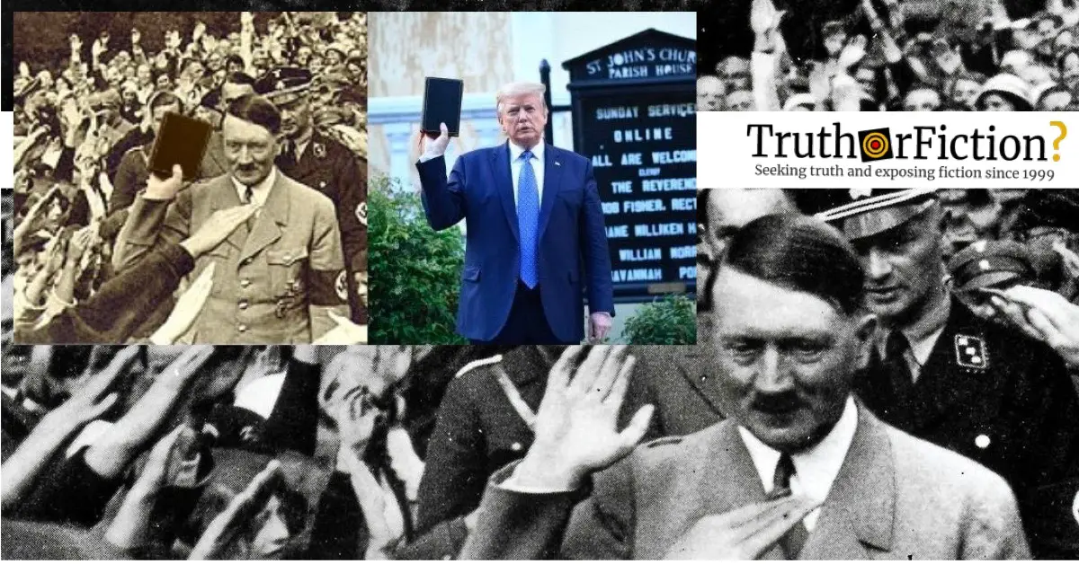Hitler Holding a Bible, Trump Holding a Bible