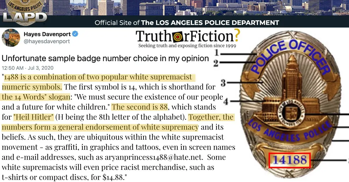 LAPD ‘14188’ Badge Number Controversy