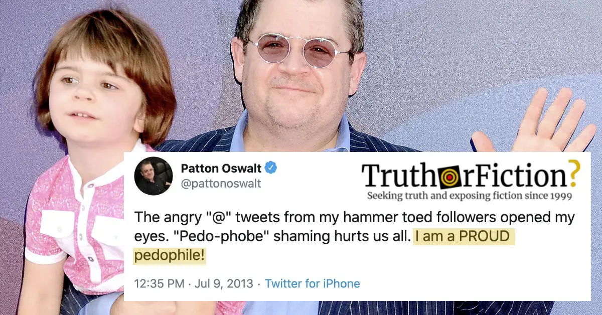 Did Patton Oswalt Tweet ‘I Am a Proud Pedophile’?