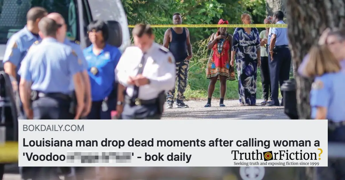 Did a Louisiana Man Drop Dead Moments After Calling a Woman a Racial Epithet?