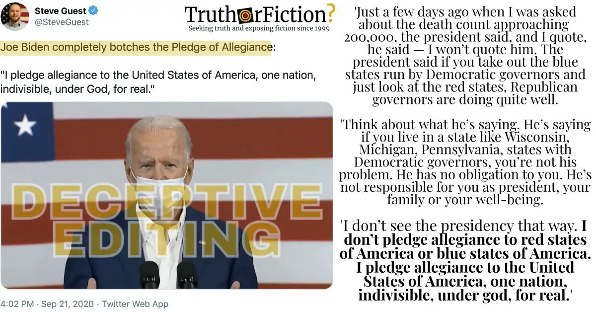 ‘Joe Biden Completely Botches The Pledge Of Allegiance’ Video – Truth ...