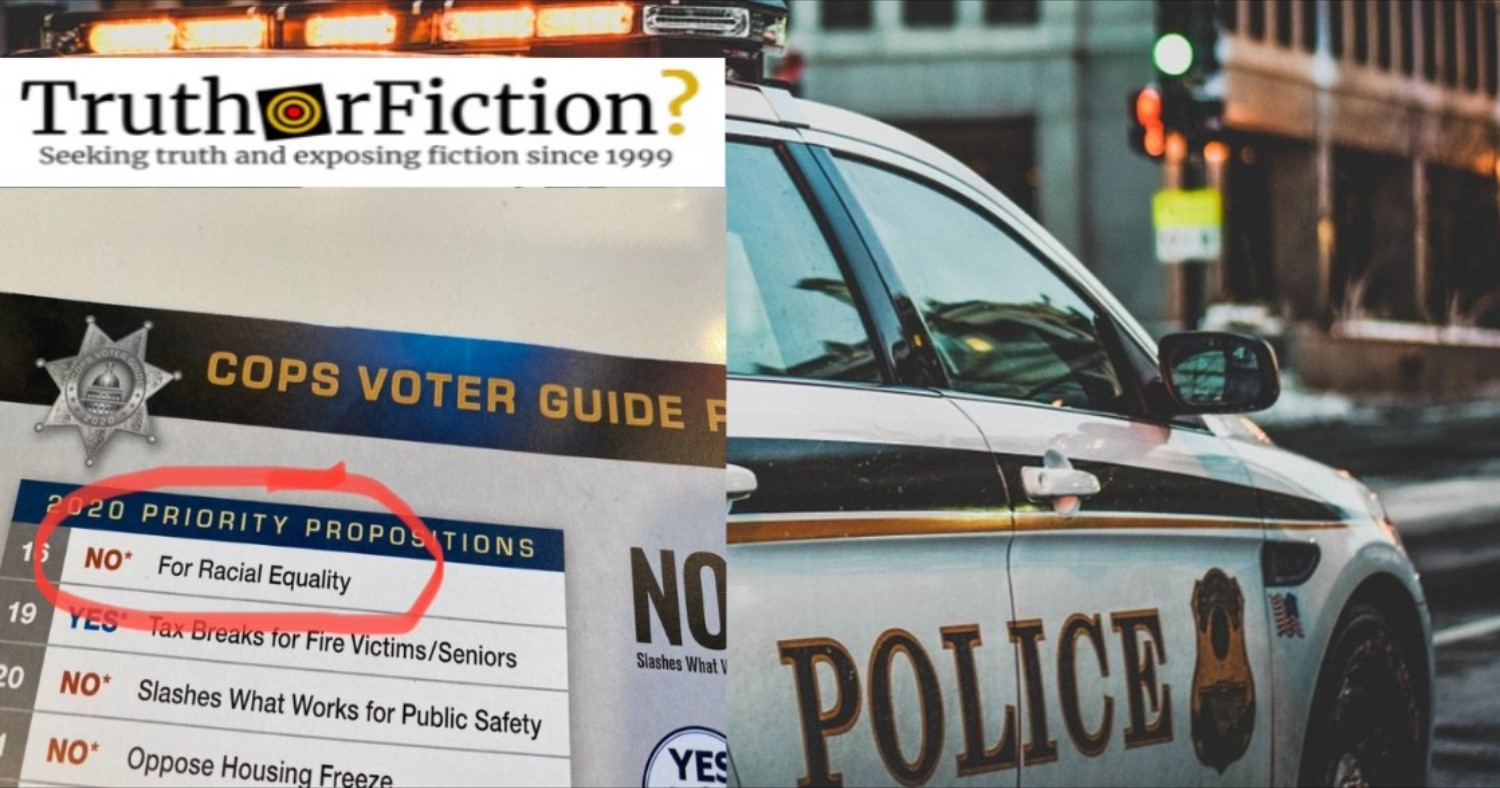 Did California Police Recommend Voting Against a Bill ‘for Racial Equality’?