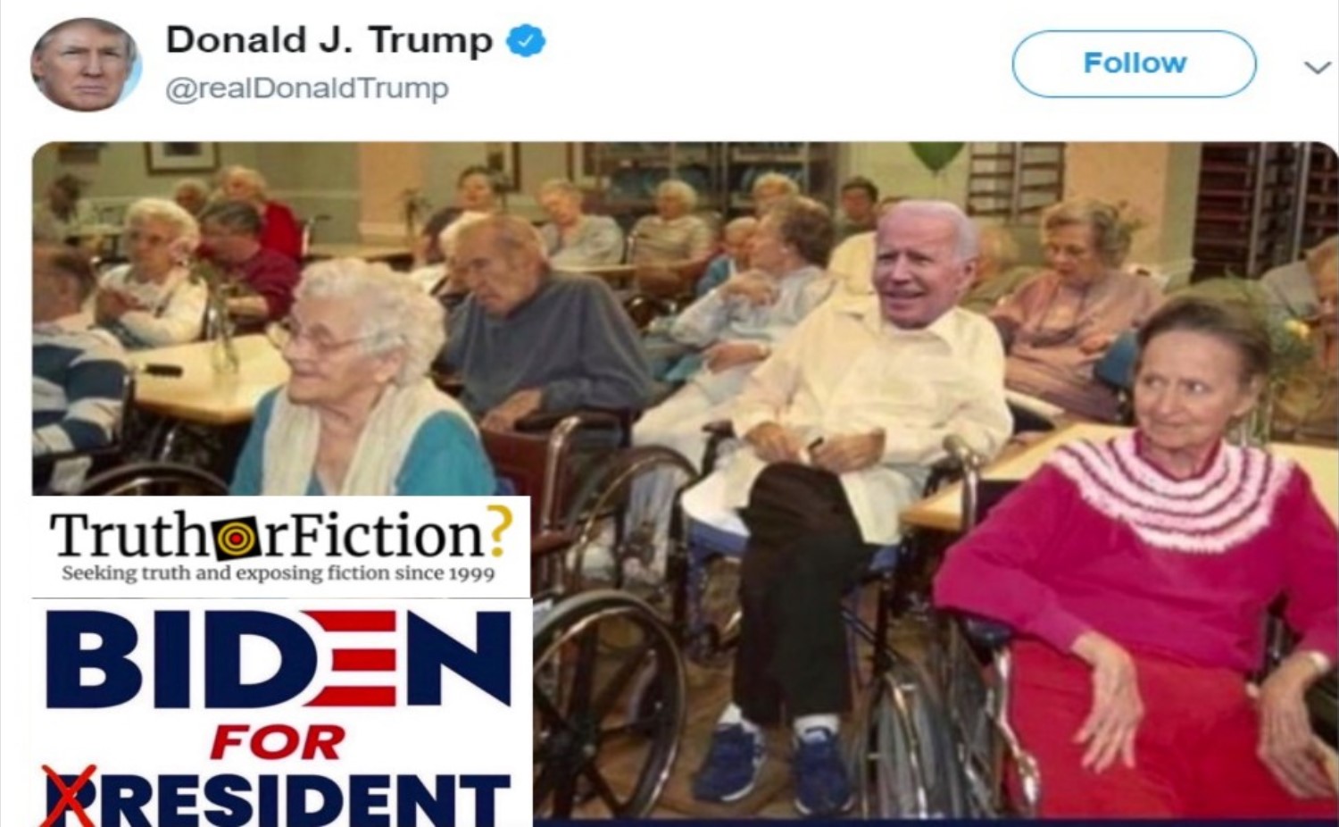 Did Trump Post a Photo Mocking Biden and the Elderly?