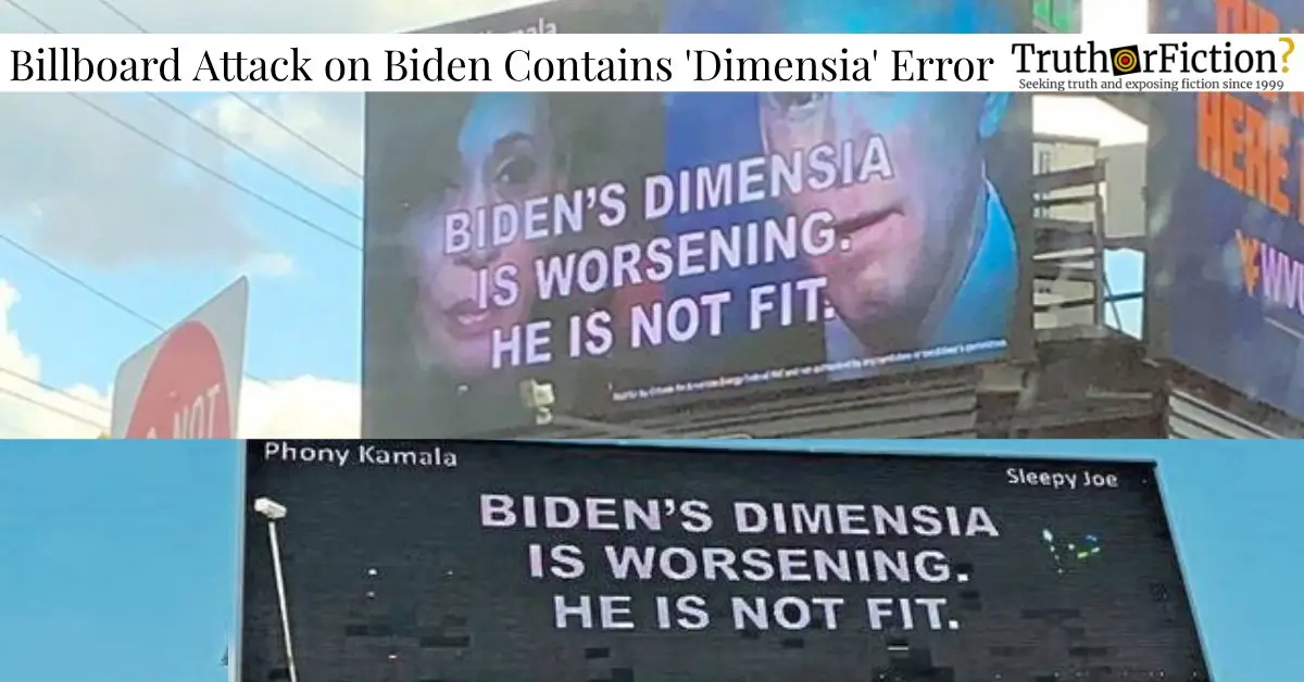 Fayette County, Pennsylvania Billboard: ‘Biden’s Dimensia is Getting Worse’
