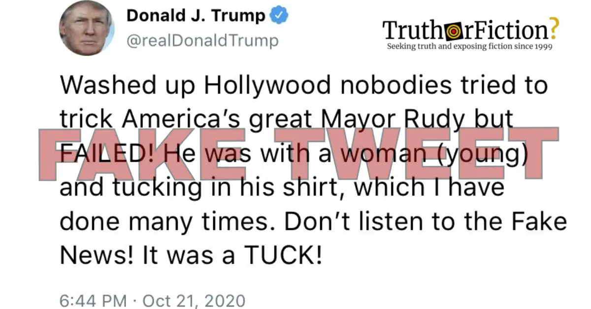 Trump ‘It Was a TUCK!’ Tweet