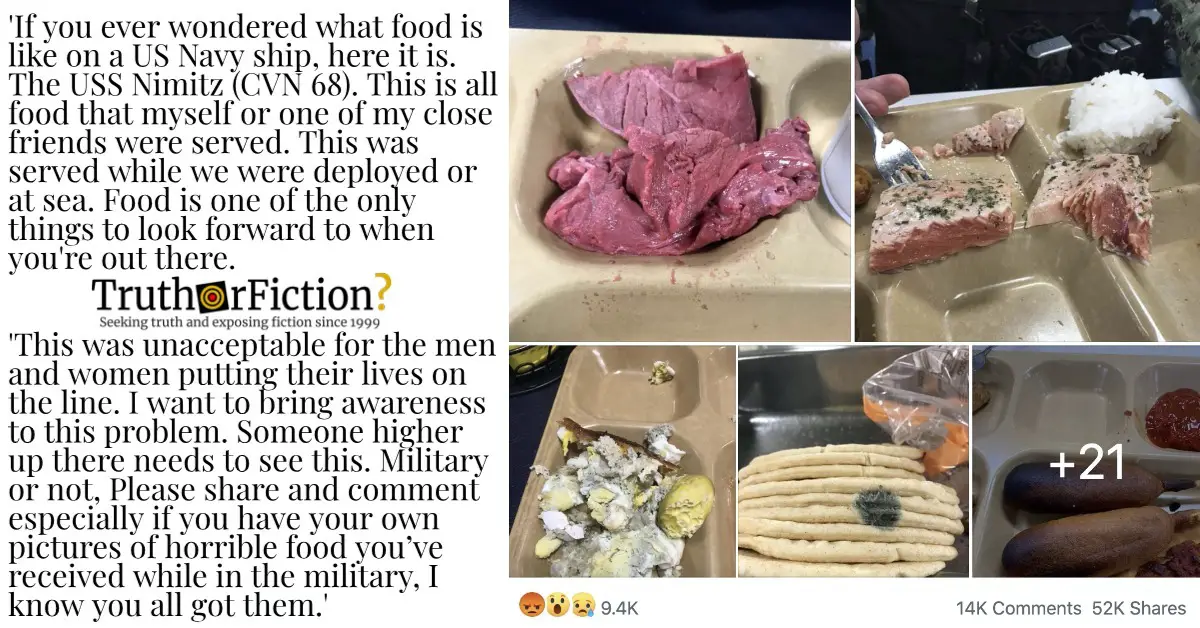 ‘If You Ever Wonder What Food Is Like on a U.S. Navy Ship, Here It Is, the USS Nimitz (Cvn 68)’