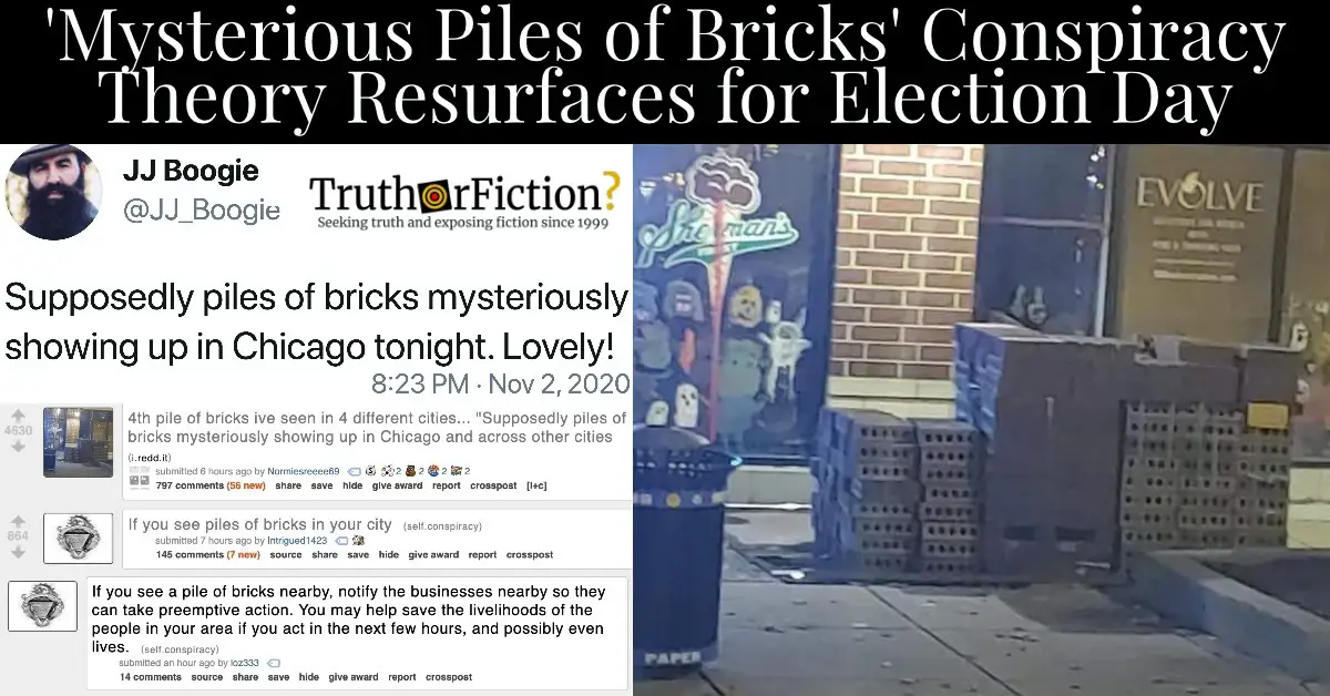 Mysterious ‘Piles of Bricks’ in Chicago on Election Day