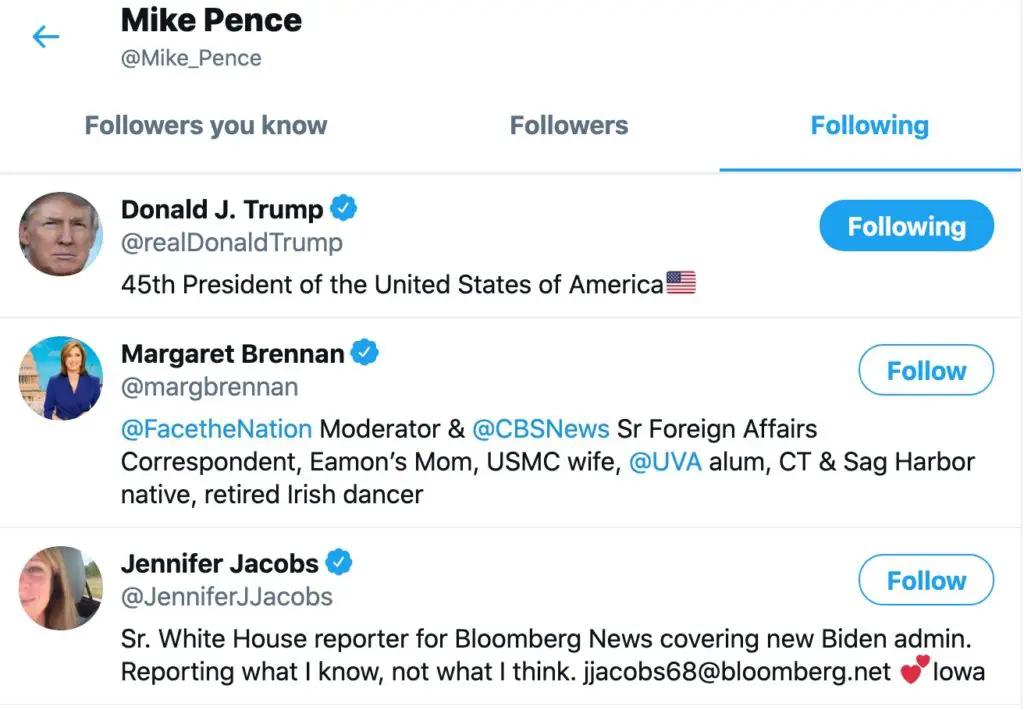 pence unfollowed trump twitter