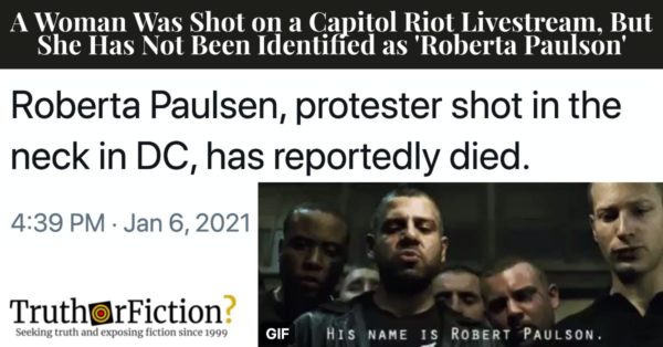 A Woman Was Shot In Capitol Riots Roberta Paulson Meme Follows Truth Or Fiction