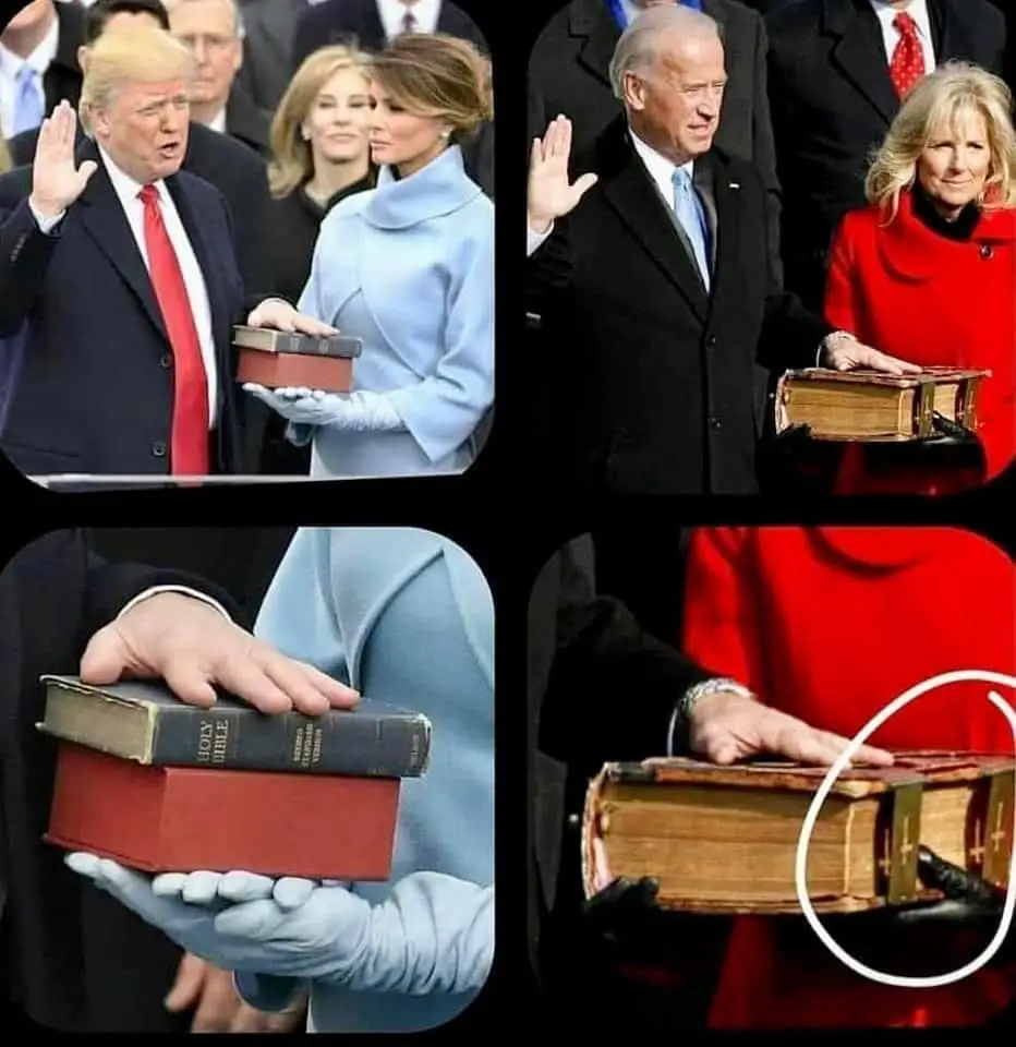 biden bible upside down crosses