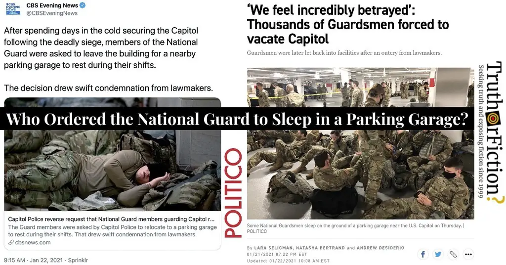 Who Ordered the National Guard to Sleep in a DC Parking Garage?