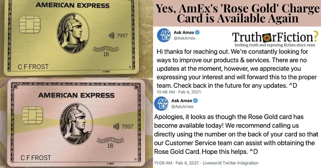 AmEx ‘Rose Gold’ Gold Card Has Returned