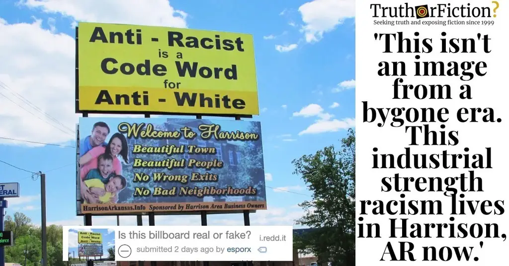 ‘Anti-Racist is Code for Anti-White’ Billboards in Harrison, Arkansas