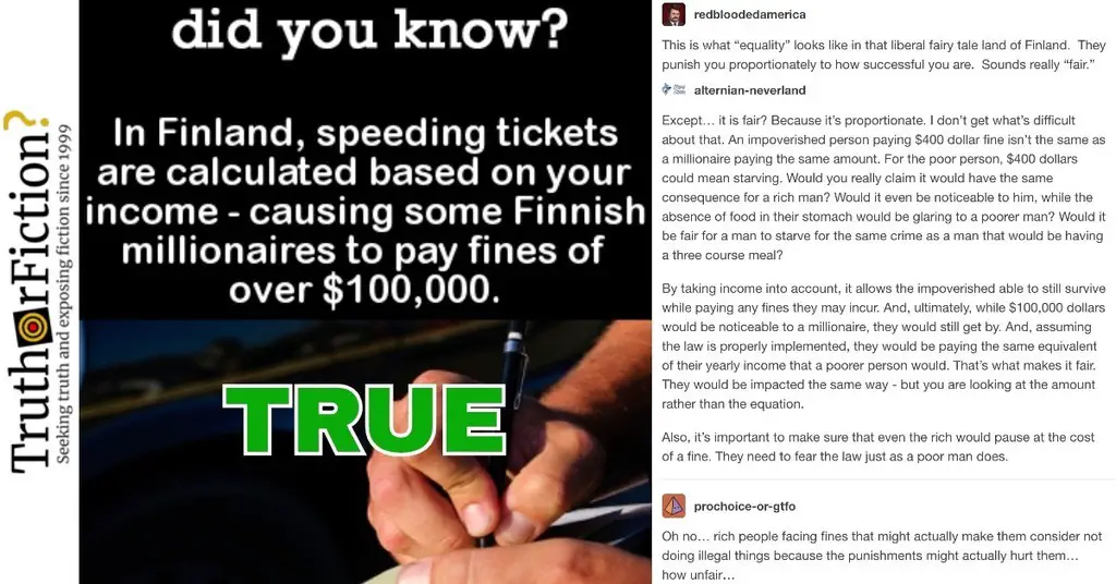 ‘In Finland Speeding Tickets Are Linked to Your Income’