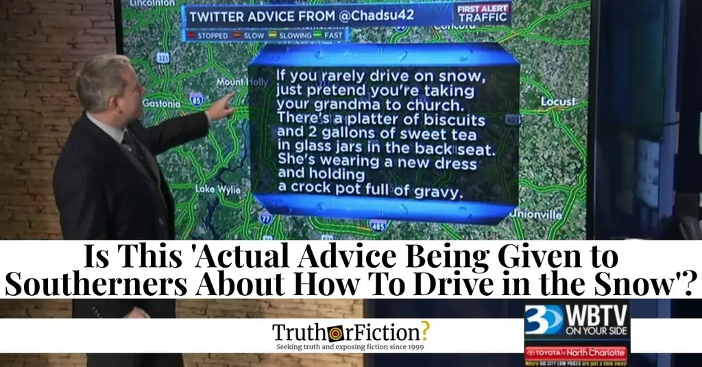 ‘Actual Advice Being Given to Southerners About How to Drive in the Snow’
