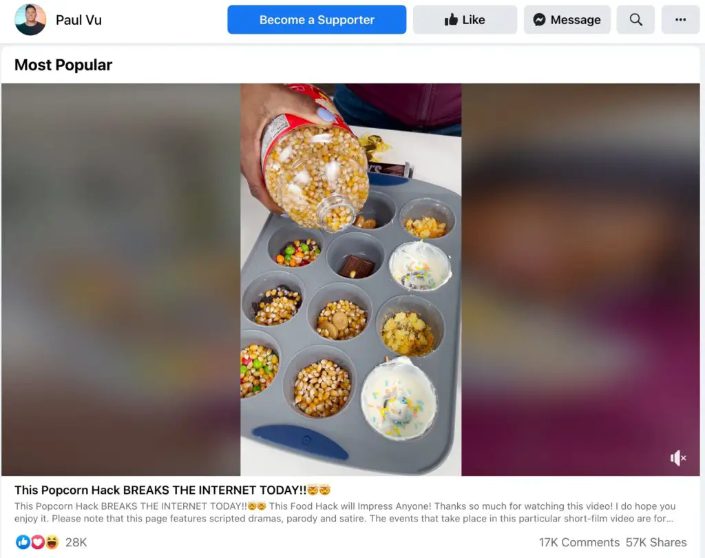 muffin tin popcorn hack hoax