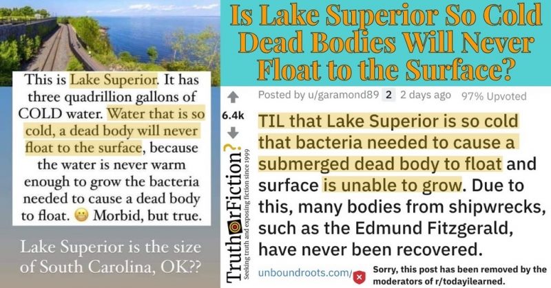 Do Bodies Float in Lake Superior? - Truth or Fiction?