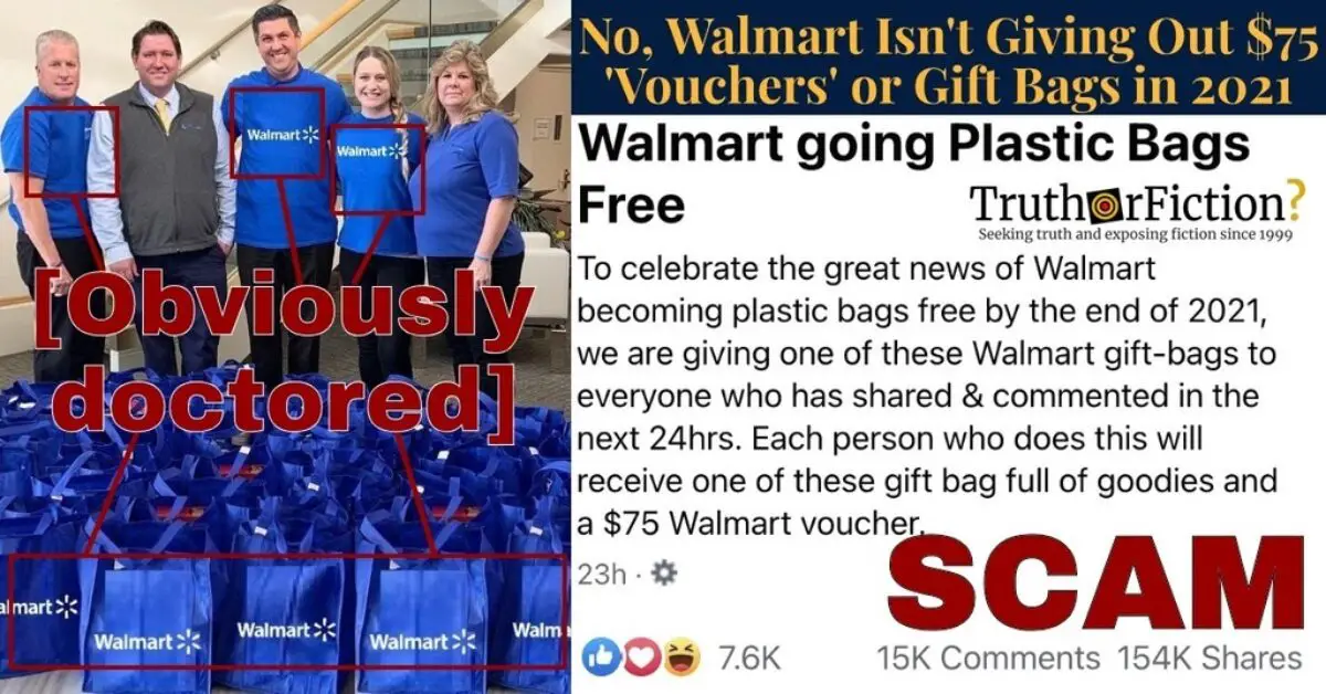 Walmart ‘Going Plastic Bag Free’ Giveaway Posts Truth or Fiction?