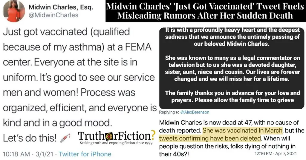 Midwin Charles ‘Just Got Vaccinated’ Tweet