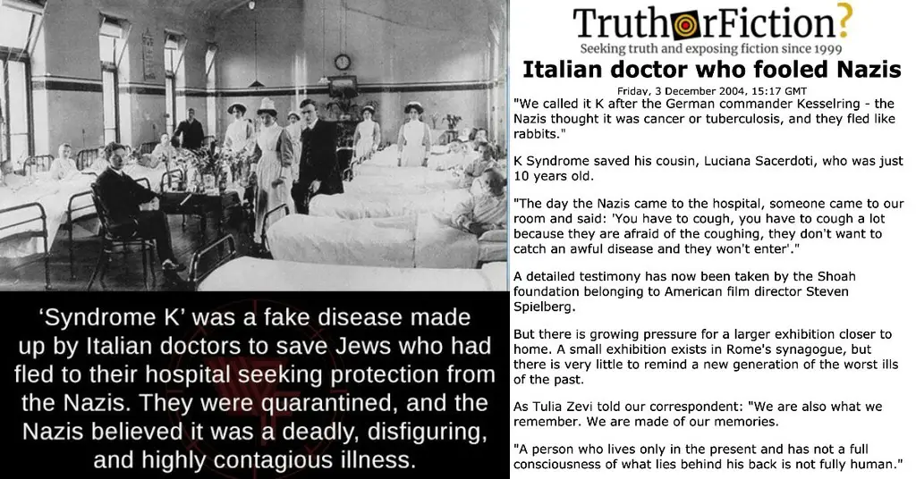 Was ‘Syndrome K’ a Fake Illness Invented By Italian Doctors to Save Jewish People From Nazis?