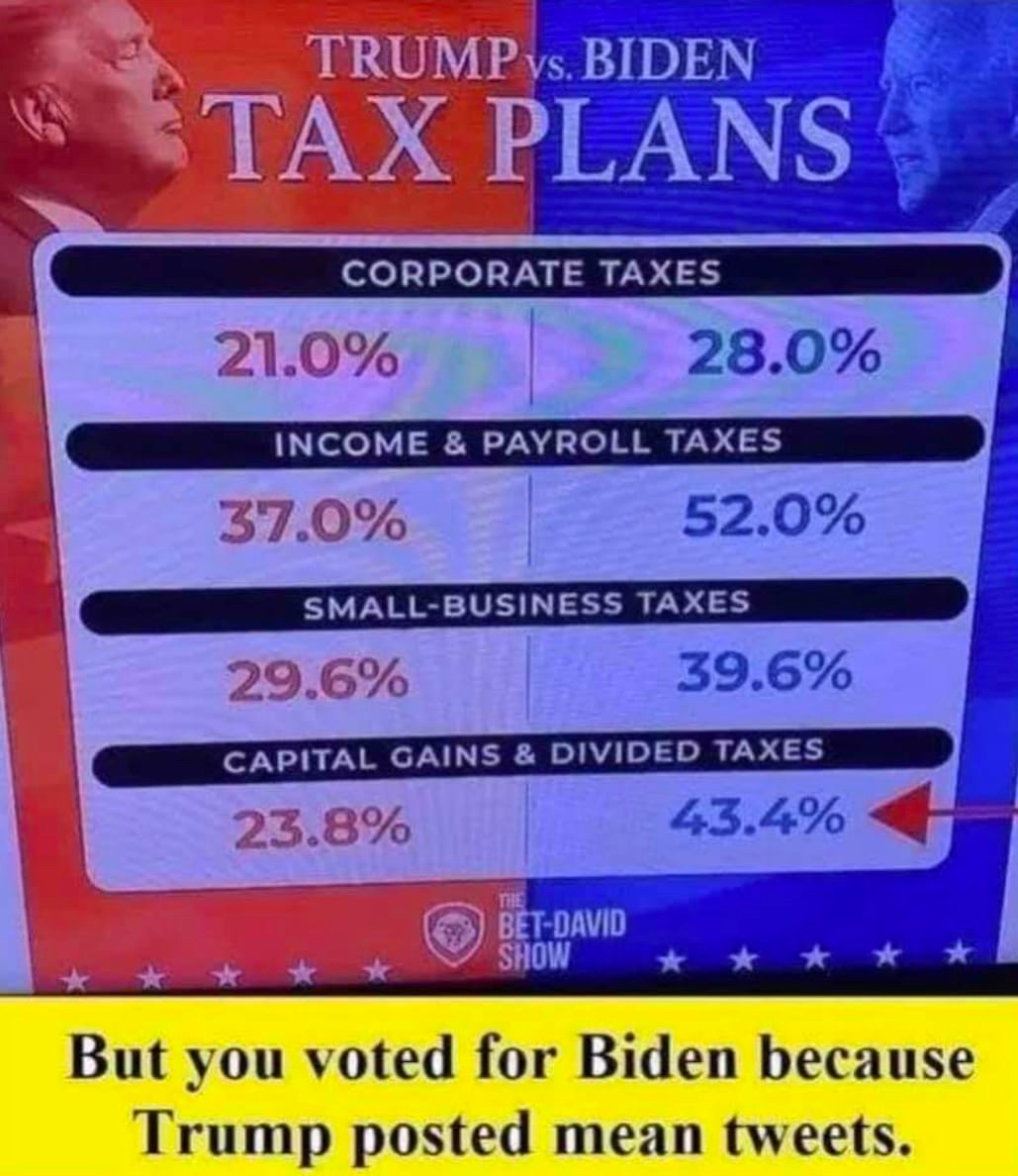 patrick bet david trump biden tax meme