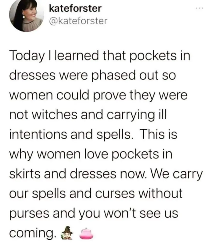 @kateforster pockets in dresses phased out witches spells ill intentions