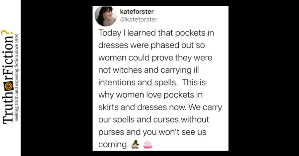 Pockets in Dresses Were Phased Out So Women Could Prove They