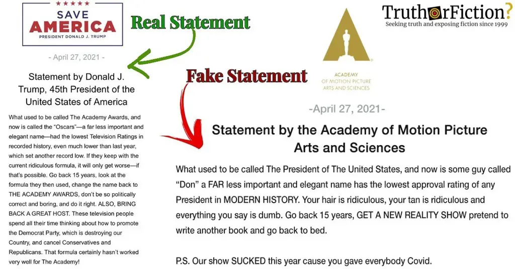 Academy Awards ‘Savage’ Response to Trump’s Oscars Statement