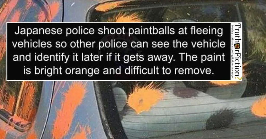 ‘Japanese Police Shoot Paintballs at Fleeing Vehicles’ Meme