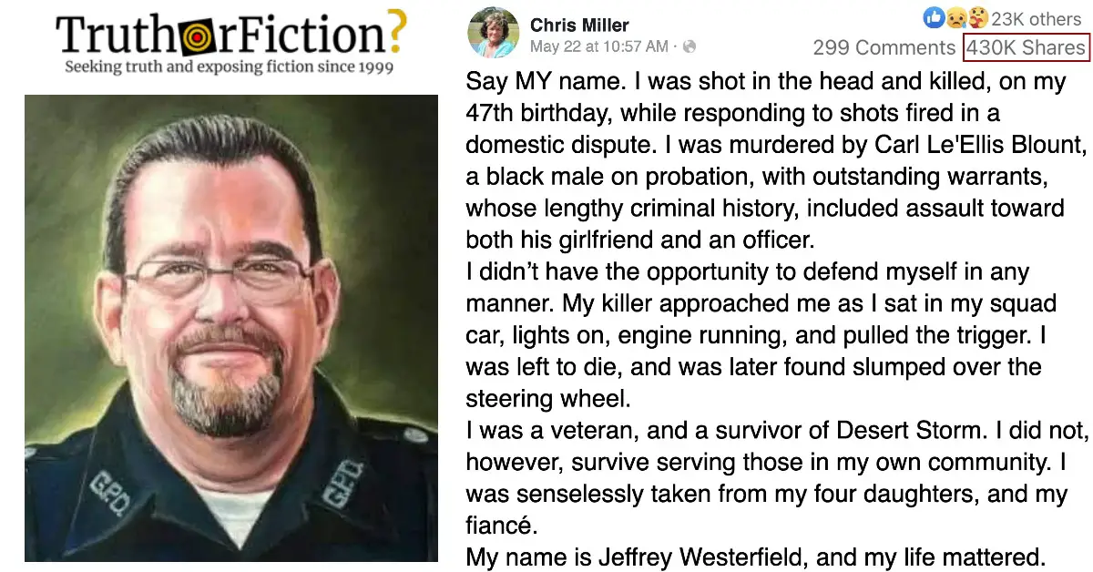 ‘Jeffrey Westerfield’ Facebook Post