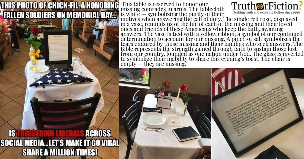 ‘This Photo of Chick-Fil-This Photo of Chick-Fil-a Honoring Fallen Soldiers on Memorial Day Is Triggering Liberals’