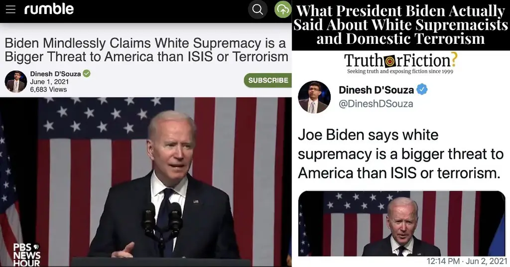 ‘Biden Mindlessly Claims White Supremacy is a Bigger Threat to America than ISIS or Terrorism’