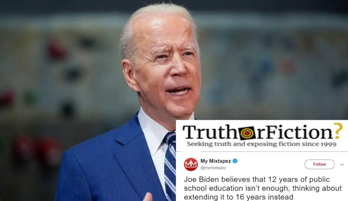 Is Joe Biden ‘Thinking About Extending’ Public Education to 16 Years?