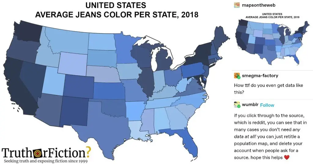 ‘Average Jeans Colors Per State’ Map