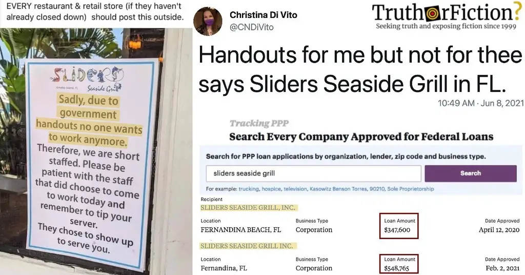 Sliders Seaside Grill ‘Handouts’ Controversy