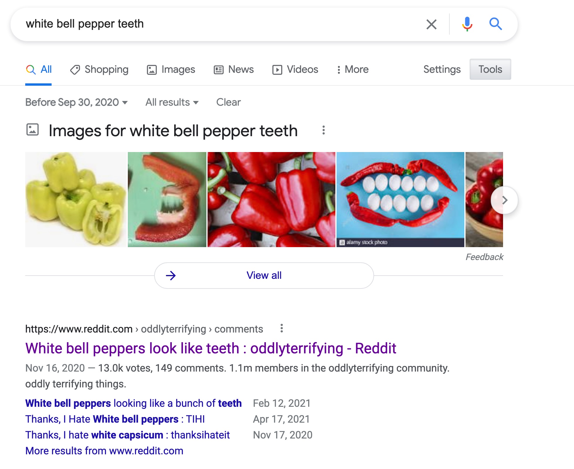 white bell pepper teeth 